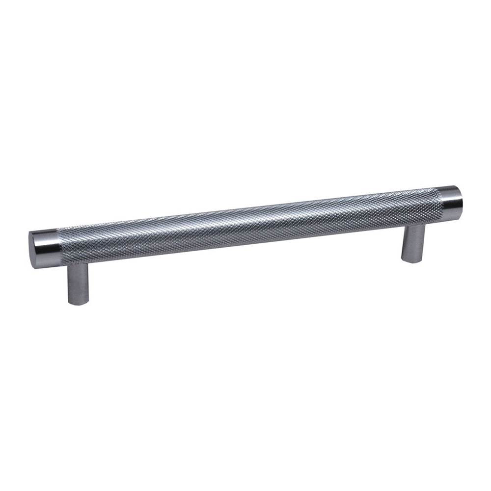 Colonial Bronze - 10'' center-to-center, 14'' overall, 1'' diameter Round, diamond-knurled Cabinet Pull, Appliance Pull, Door Pull, Shower Door Pull with straight posts hand finished in Matte Satin Brass - Matte Satin Brass