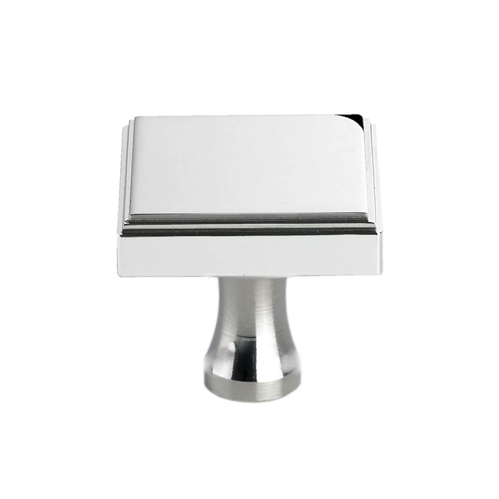 Colonial Bronze - 1'' Square, stepped Cabinet Knob with flared post hand finished in Satin Copper - Satin Copper