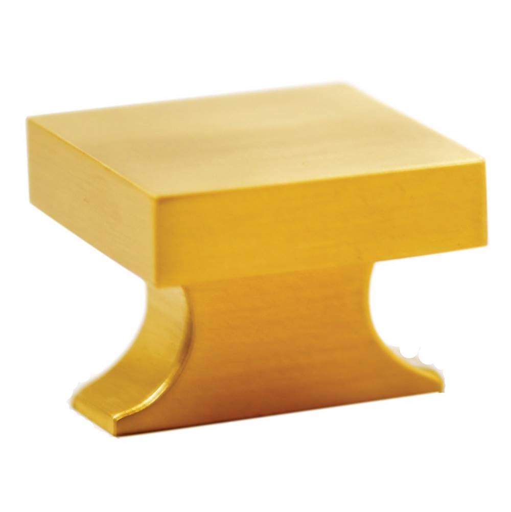 Colonial Bronze - 1.5'' Square Cabinet Knob with rectangular flared post hand finished in Nickel Stainless - Nickel Stainless