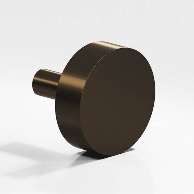Leather Accented Square Cabinet Knob With Straight Post, Oil Rubbed Bronze x Napoli Pitch Brown Leather