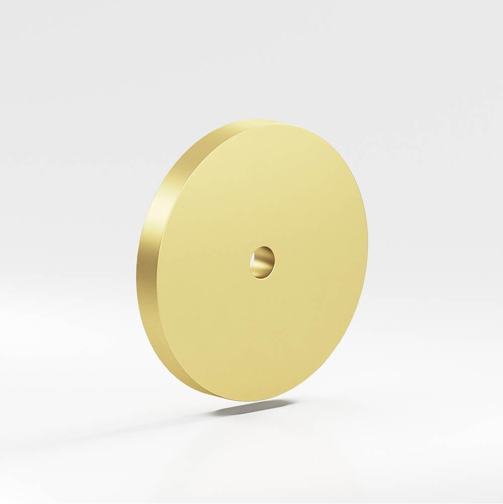 Colonial Bronze - 1.5'' diameter Round Backplate for use with 1/4-20 screw hand finished in Matte Satin Brass - Matte Satin Brass