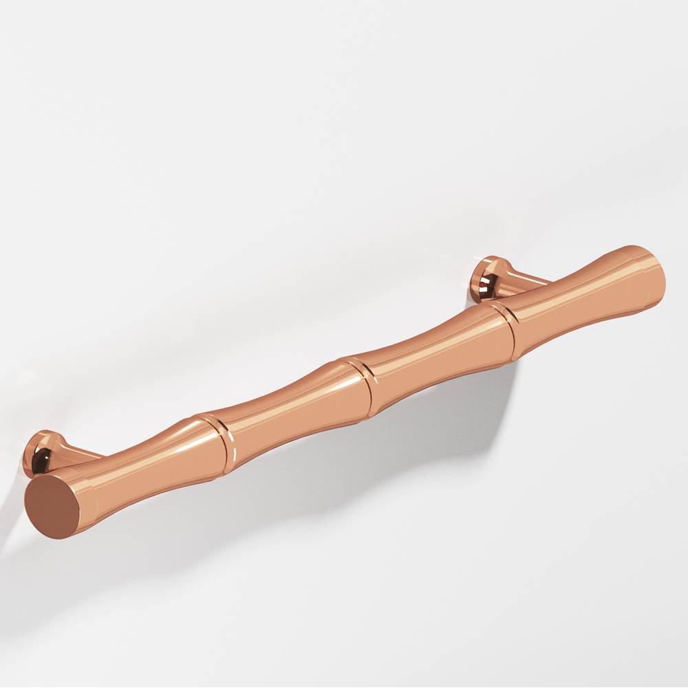Colonial Bronze - 9.5'' center-to-center, 12.5'' overall, 1'' diameter Bamboo Appliance Pull, Door Pull, Shower Door Pull with flared posts hand finished in Polished Copper - Polished Copper