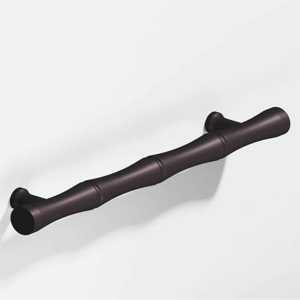 Colonial Bronze - 9.5'' center-to-center, 12.5'' overall, 1'' diameter Bamboo Appliance Pull, Door Pull, Shower Door Pull with flared posts hand finished in Matte Dark Statuary Bronze - Matte Dark Statuary Bronze