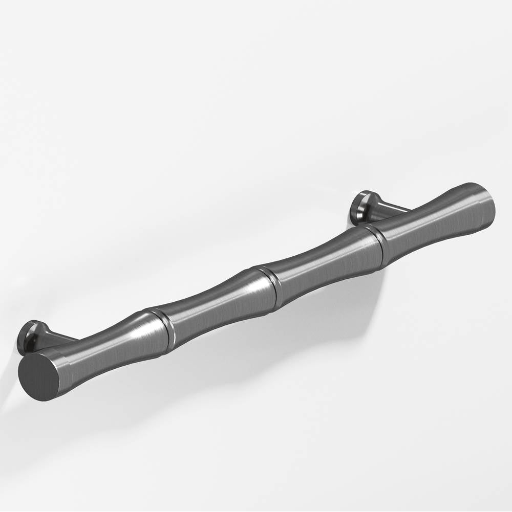 Colonial Bronze - 9.5'' center-to-center, 12.5'' overall, 1'' diameter Bamboo Appliance Pull, Door Pull, Shower Door Pull with flared posts hand finished in Graphite - Graphite