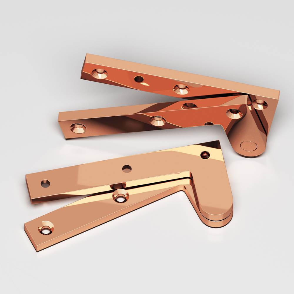 Colonial Bronze - 3.875'' overall Fixed pin pivot Hinge hand finished in Polished Copper - Polished Copper