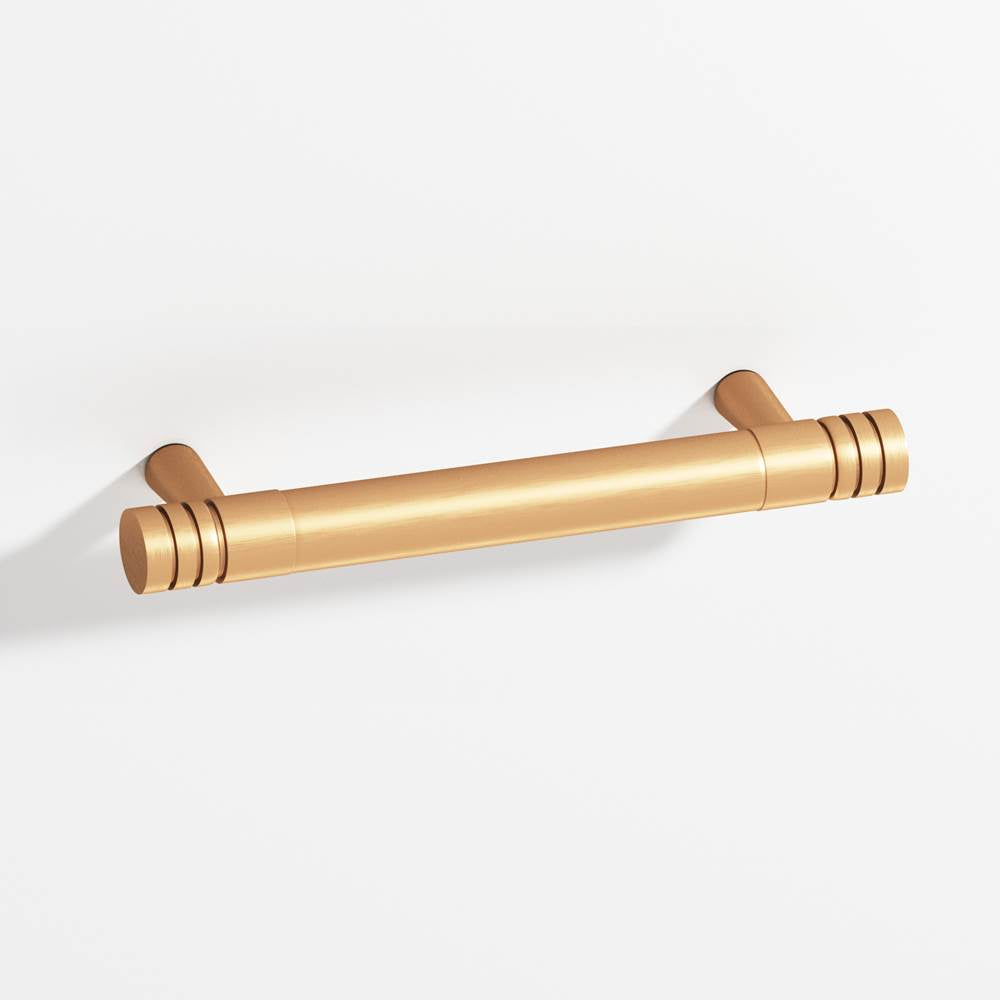 Colonial Bronze - 3'' center-to-center, 4'' overall, 0.46875'' diameter Round, grooved Cabinet Pull with tapered posts hand finished in Matte Satin Bronze and Matte Satin Bronze - Matte Satin Bronze,Matte Satin Bronze