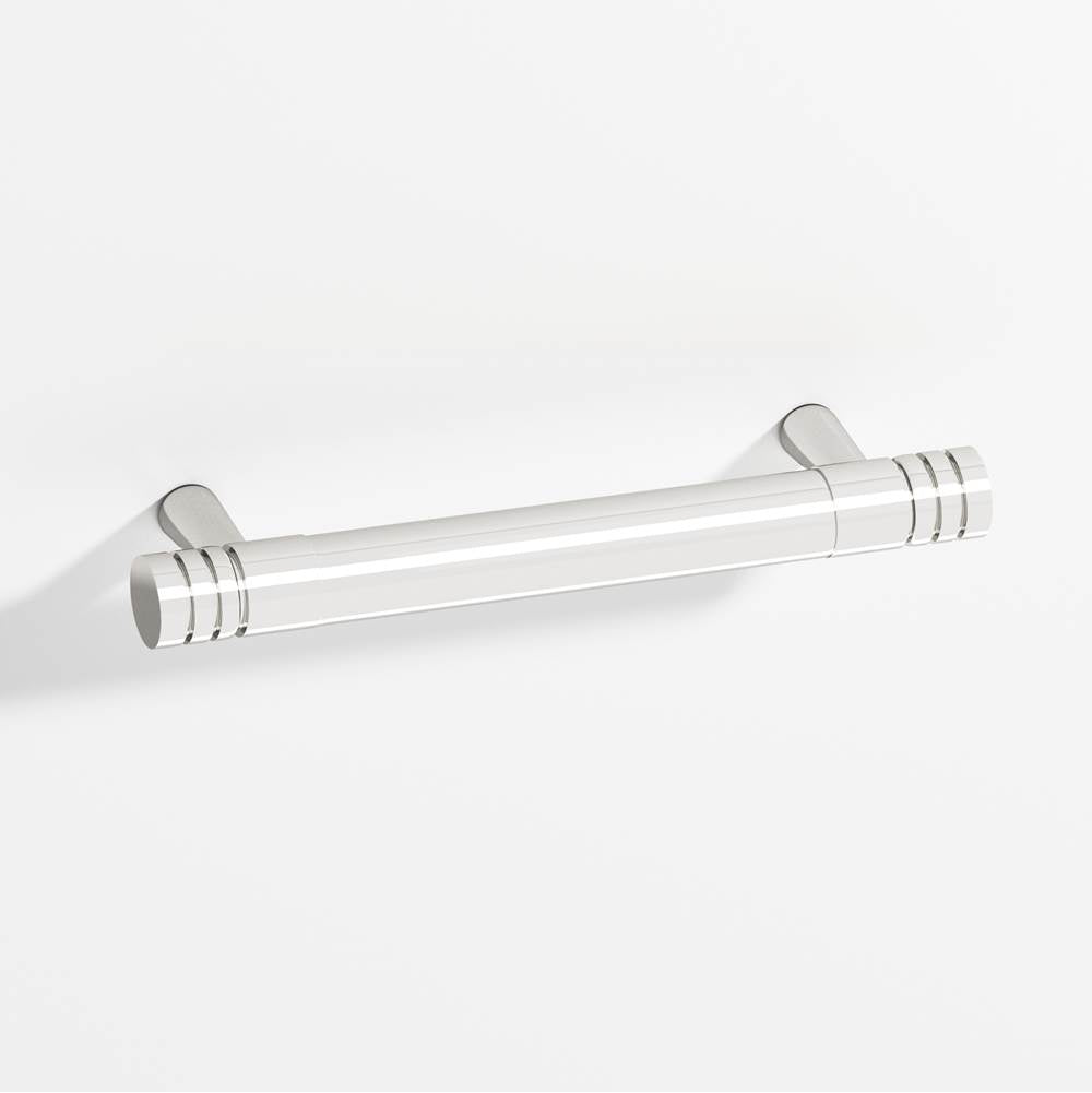 Colonial Bronze - 18'' center-to-center, 20.5'' overall, 1'' diameter Round, grooved Appliance Pull, Door Pull, Shower Door Pull with tapered posts hand finished in Polished Nickel and Polished Nickel - Polished Nickel,Polished Nickel