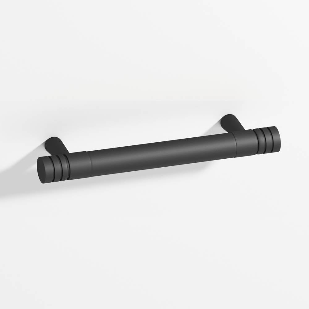 Colonial Bronze - 3.5'' center-to-center, 4.5'' overall, 0.46875'' diameter Round, grooved Cabinet Pull with tapered posts hand finished in Matte Graphite and Matte Graphite - Matte Graphite,Matte Graphite