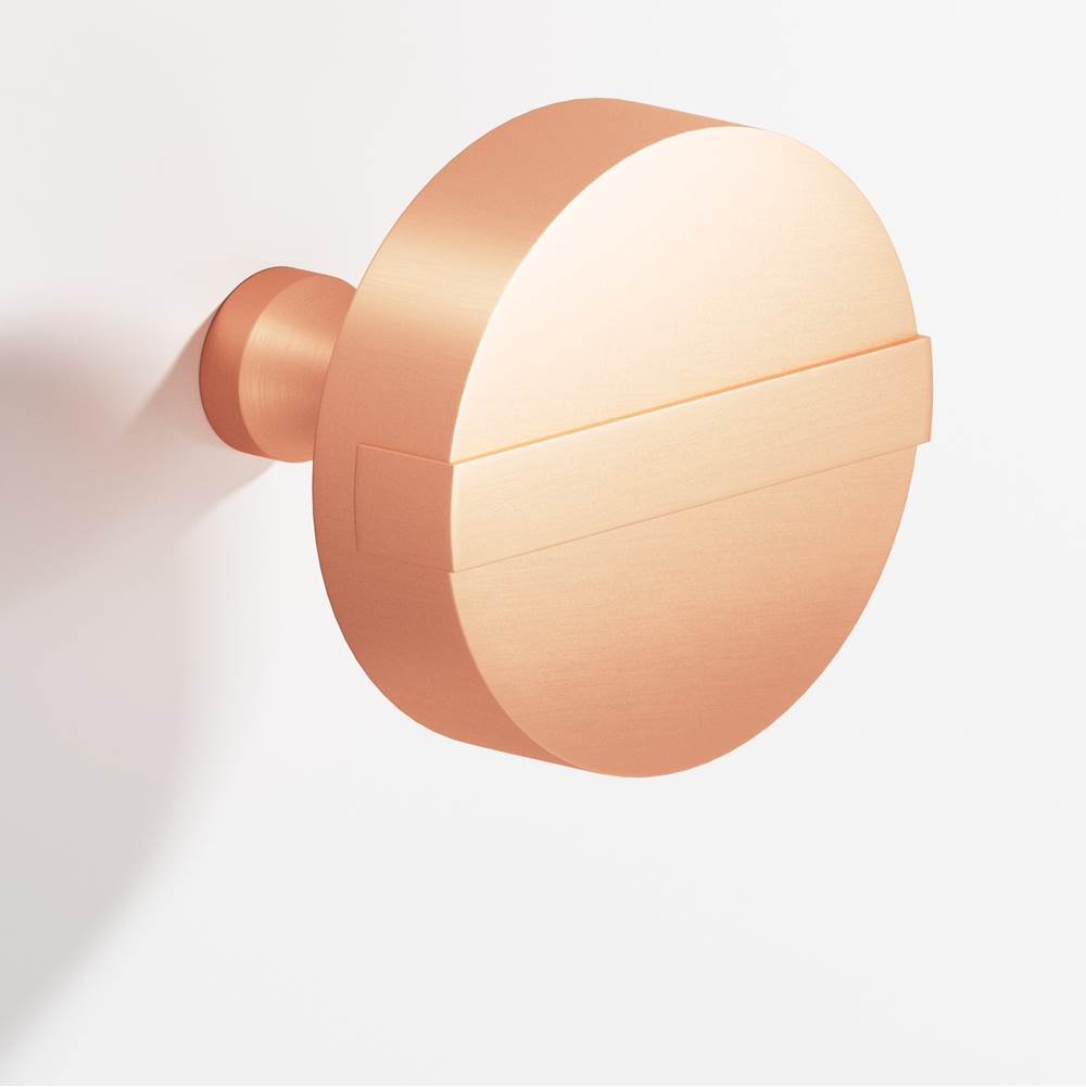 Colonial Bronze - 1.25'' diameter Round, striped Cabinet Knob with tapered post hand finished in Matte Satin Copper and Matte Satin Copper - Matte Satin Copper,Matte Satin Copper