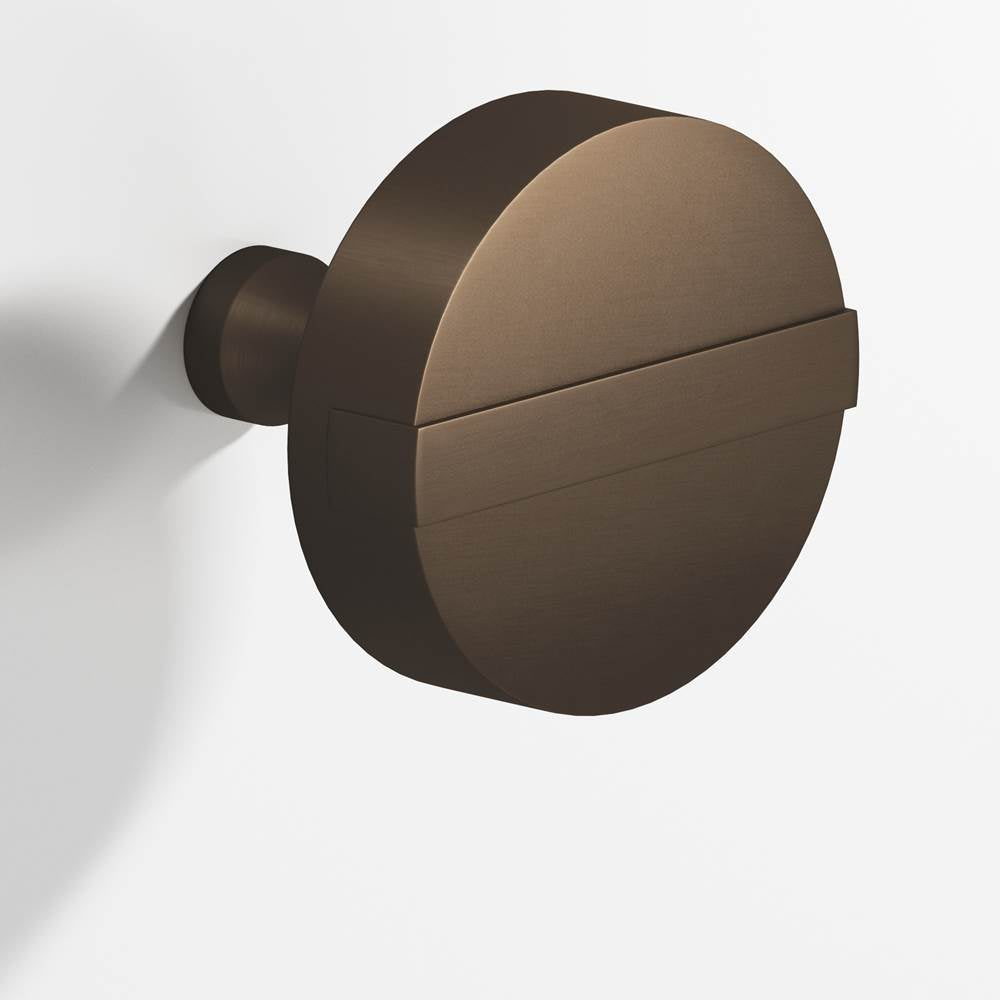 Colonial Bronze - 1.5'' diameter Round, striped Cabinet Knob with tapered post hand finished in Heritage Bronze and Heritage Bronze - Heritage Bronze,Heritage Bronze
