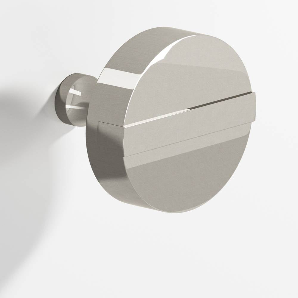 Colonial Bronze - 1.25'' diameter Round, striped Cabinet Knob with tapered post hand finished in Nickel Stainless and Nickel Stainless - Nickel Stainless,Nickel Stainless