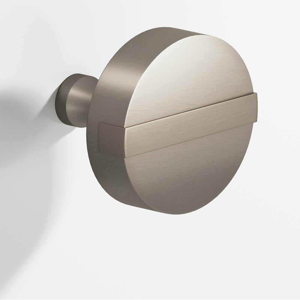 Colonial Bronze - 1.25'' diameter Round, striped Cabinet Knob with tapered post hand finished in Matte Pewter and Matte Pewter - Matte Pewter,Matte Pewter