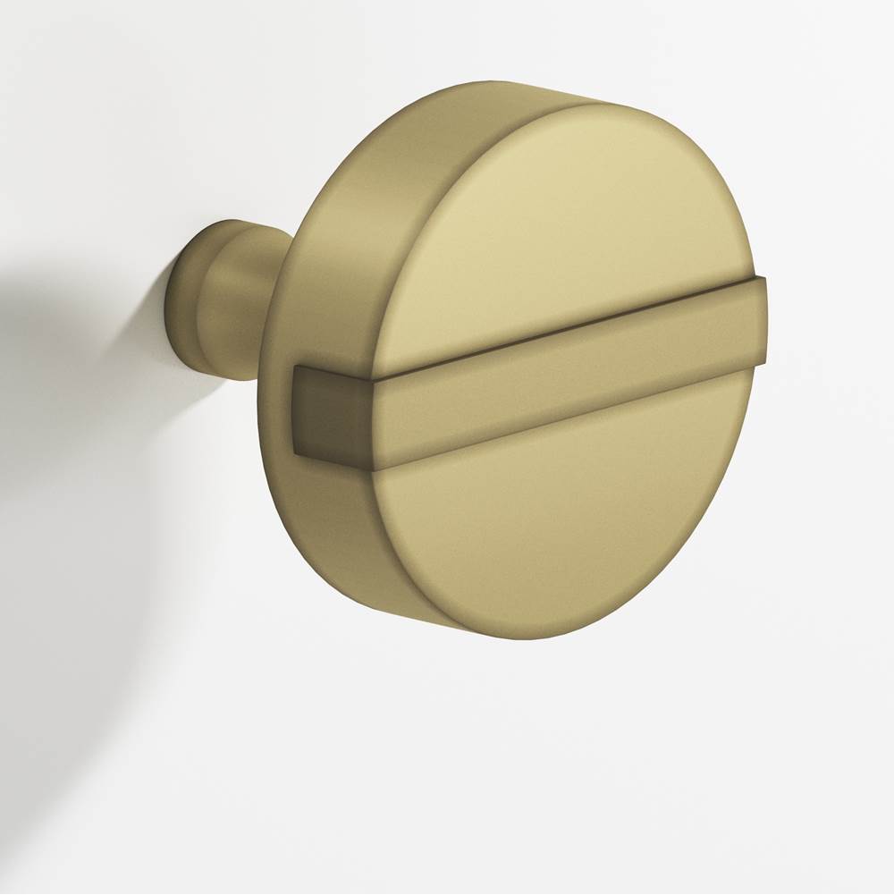 Colonial Bronze - 1.25'' diameter Round, striped Cabinet Knob with tapered post hand finished in Matte Antique Satin Brass and Matte Antique Satin Brass - Matte Antique Satin Brass,Matte Antique Satin Brass