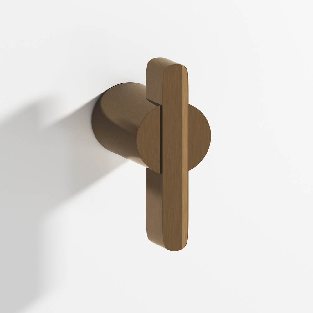 Colonial Bronze - 1.875'' overall, 0.75'' diameter Round, offset and striped T Cabinet Knob, Back-to-Back Shower Door Knob Kit hand finished in Light Statuary Bronze and Light Statuary Bronze - Light Statuary Bronze,Light Statuary Bronze