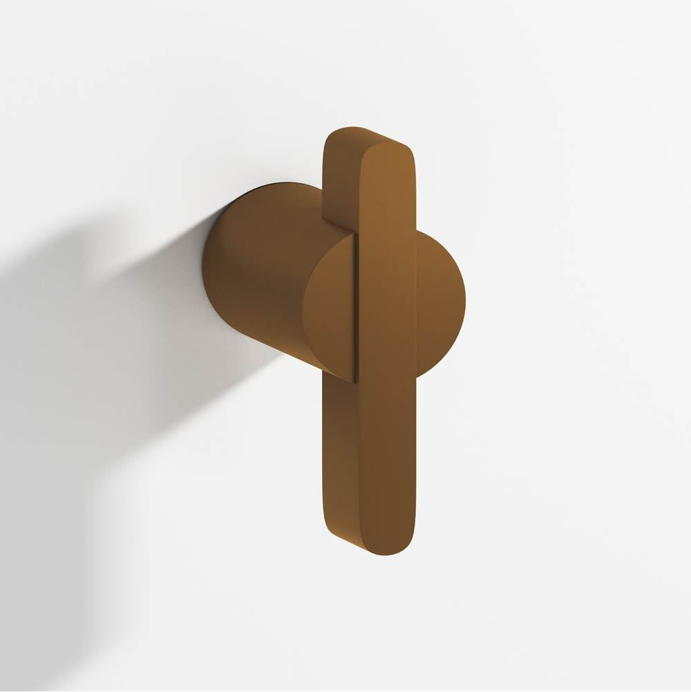 Colonial Bronze - 1.875'' overall, 0.75'' diameter Round, offset and striped T Cabinet Knob, Back-to-Back Shower Door Knob Kit hand finished in Matte Light Statuary Bronze and Matte Light Statuary Bronze - Matte Light Statuary Bronze,Matte Light Statuary Bronze