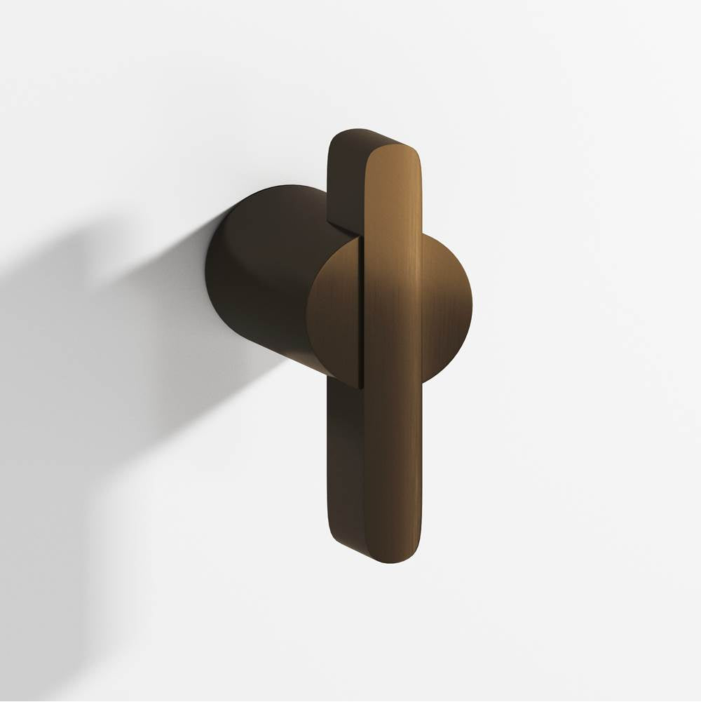 Colonial Bronze - 1.875'' overall, 0.75'' diameter Round, offset and striped T Cabinet Knob, Back-to-Back Shower Door Knob Kit hand finished in Oil Rubbed Bronze and Oil Rubbed Bronze - Oil Rubbed Bronze,Oil Rubbed Bronze