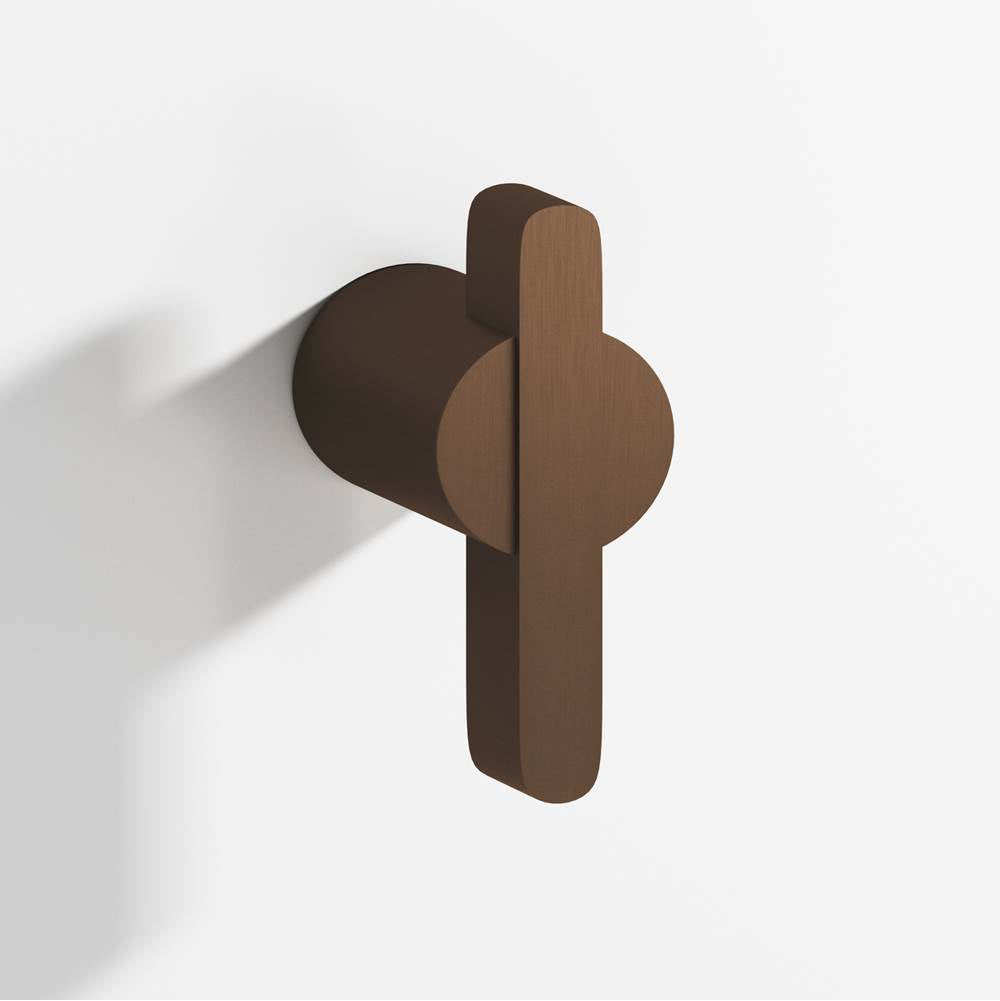 Colonial Bronze - 1.875'' overall, 0.75'' diameter Round, offset and striped T Cabinet Knob, Back-to-Back Shower Door Knob Kit hand finished in Matte Oil Rubbed Bronze and Matte Oil Rubbed Bronze - Matte Oil Rubbed Bronze,Matte Oil Rubbed Bronze