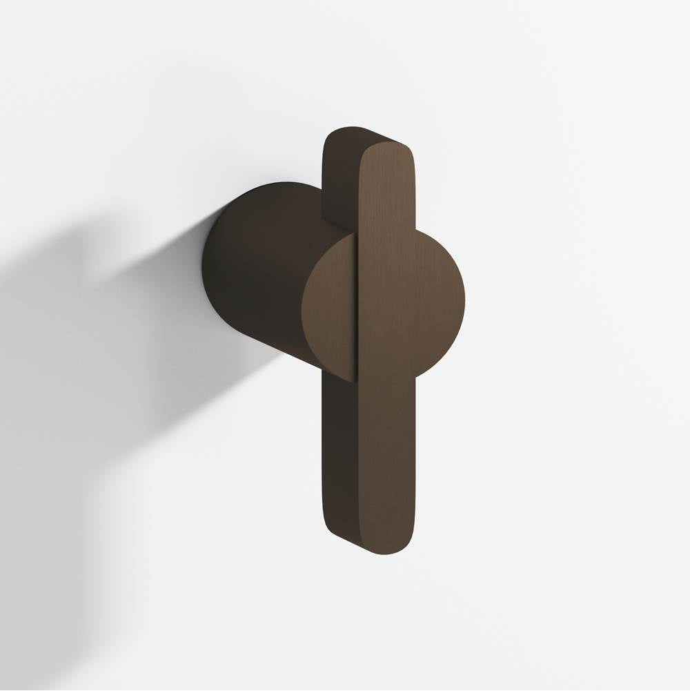 Colonial Bronze - 1.875'' overall, 0.75'' diameter Round, offset and striped T Cabinet Knob, Back-to-Back Shower Door Knob Kit hand finished in Heritage Bronze and Heritage Bronze - Heritage Bronze,Heritage Bronze