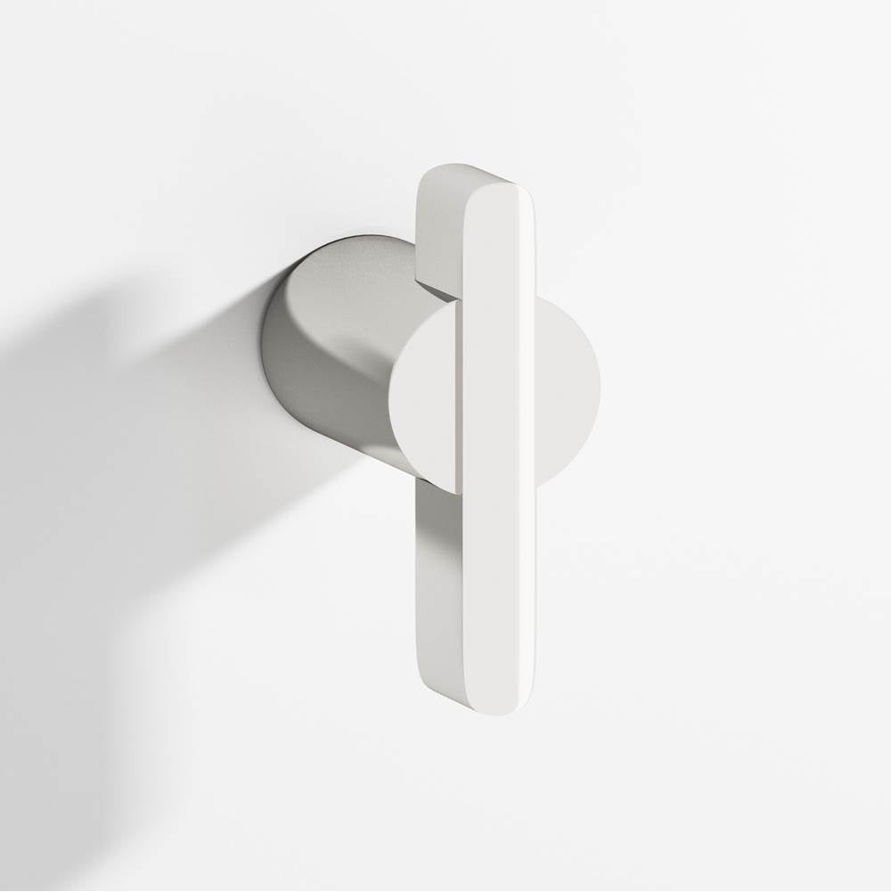 Colonial Bronze - 1.875'' overall, 0.75'' diameter Round, offset and striped T Cabinet Knob, Back-to-Back Shower Door Knob Kit hand finished in Polished Nickel and Polished Nickel - Polished Nickel,Polished Nickel