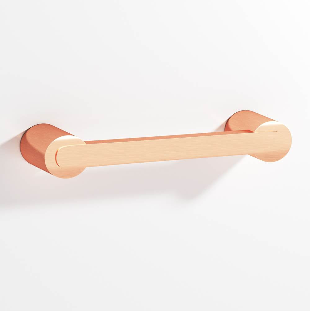 Colonial Bronze - 6'' center-to-center, 6.75'' overall, 0.375 x 0.25'' Rectangular Cabinet Pull fully encapsulated by round posts hand finished in Satin Copper and Satin Copper - Satin Copper,Satin Copper