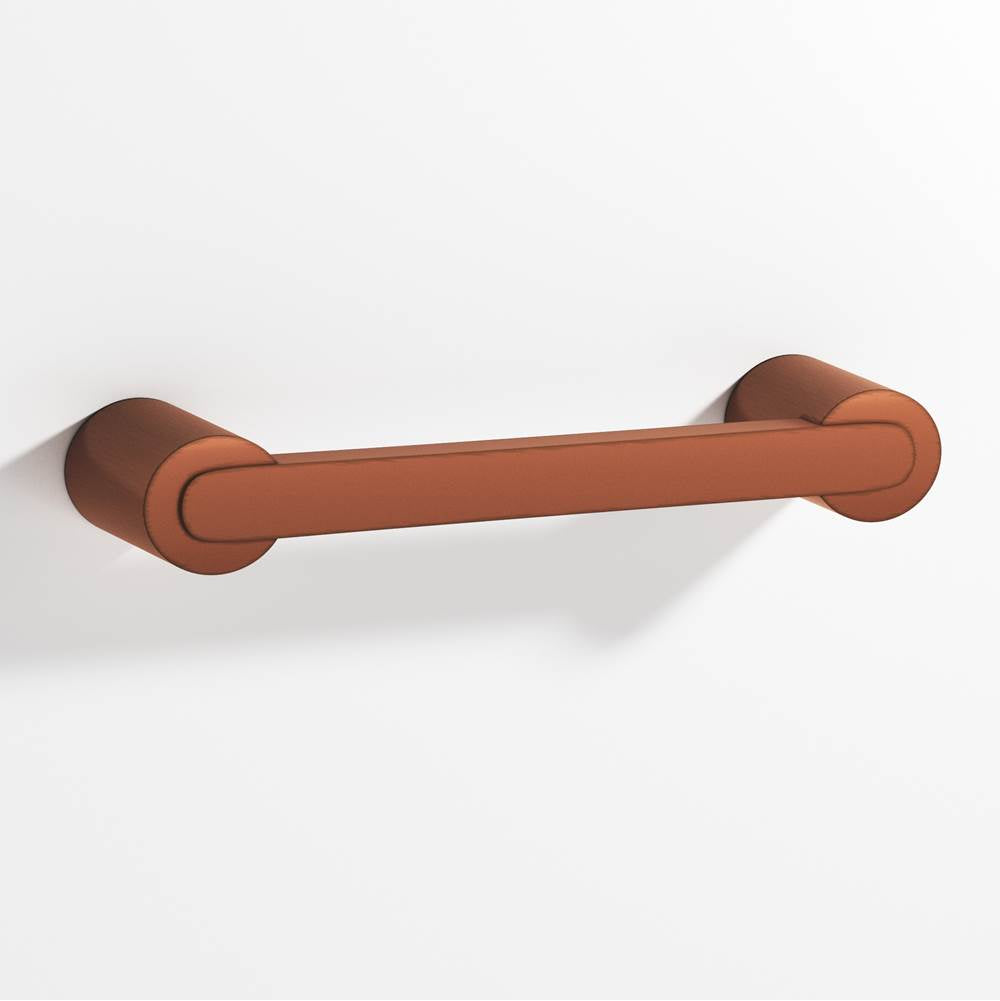 Colonial Bronze - 0.375 x 0.25'' diameter custom length Rectangular Pull fully encapsulated by round posts hand finished in Matte Antique Copper and Matte Antique Copper - Matte Antique Copper,Matte Antique Copper