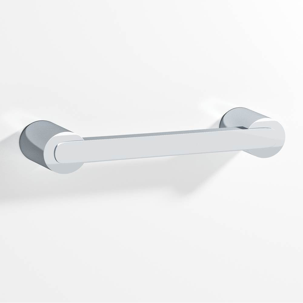 Colonial Bronze - 3'' center-to-center, 3.75'' overall, 0.375 x 0.25'' Rectangular Cabinet Pull fully encapsulated by round posts hand finished in Polished Chrome and Polished Chrome - Polished Chrome,Polished Chrome