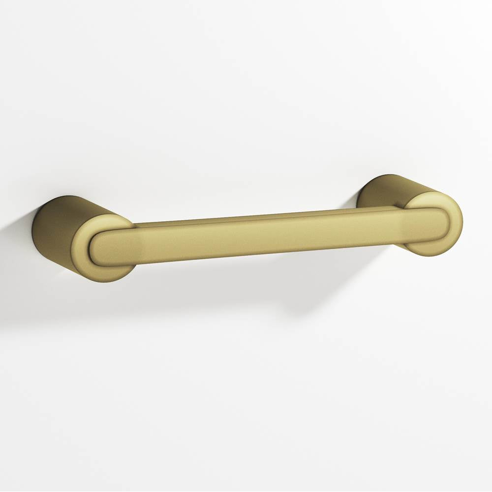 Colonial Bronze - 3.5'' center-to-center, 4.25'' overall, 0.375 x 0.25'' Rectangular Cabinet Pull fully encapsulated by round posts hand finished in Matte Antique Satin Brass and Matte Antique Satin Brass - Matte Antique Satin Brass,Matte Antique Satin Brass