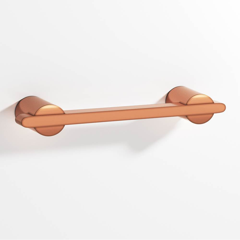 Colonial Bronze - 0.25 x 0.375'' diameter custom length Rectangular Pull partially encapsulated by round posts hand finished in Antique Copper and Antique Copper - Antique Copper,Antique Copper
