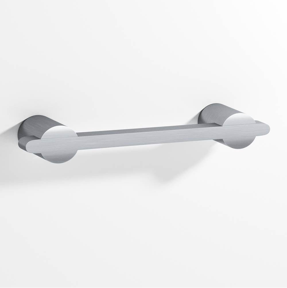 Colonial Bronze - 6'' center-to-center, 7.25'' overall, 0.25 x 0.375'' Rectangular Cabinet Pull partially encapsulated by round posts hand finished in Satin Chrome and Satin Chrome - Satin Chrome,Satin Chrome