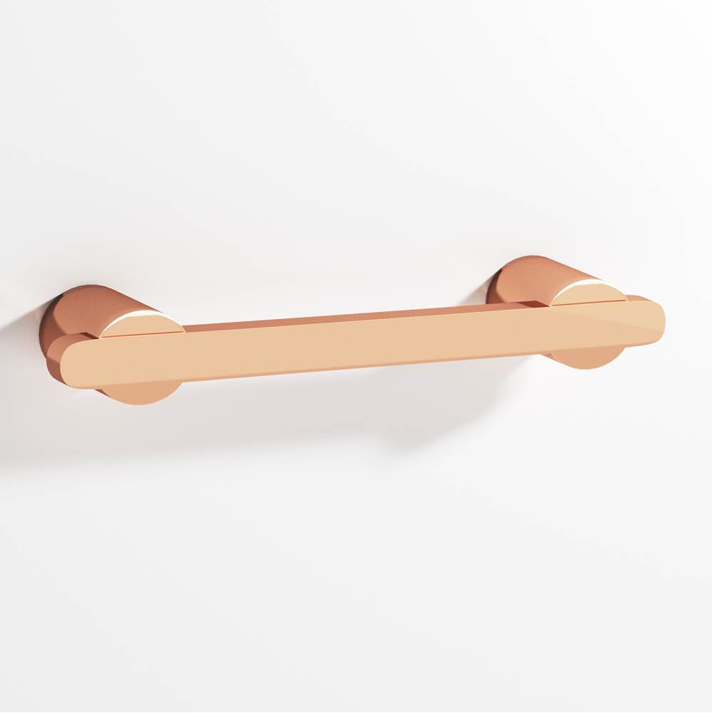 Colonial Bronze - 3.5'' center-to-center, 4.75'' overall, 0.375 x 0.25'' Rectangular Cabinet Pull partially encapsulated by round posts hand finished in Polished Copper and Polished Copper - Polished Copper,Polished Copper