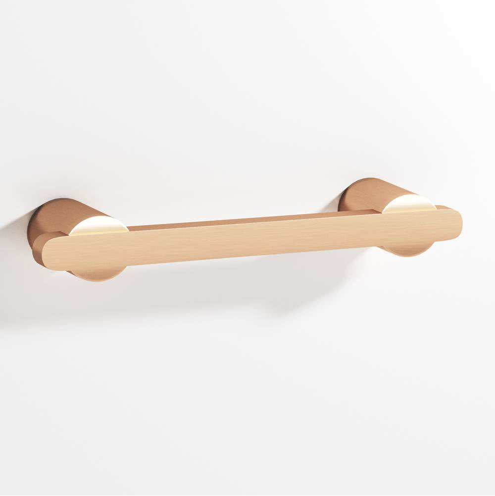 Colonial Bronze - 3'' center-to-center, 4.25'' overall, 0.375 x 0.25'' Rectangular Cabinet Pull partially encapsulated by round posts hand finished in Satin Bronze and Satin Bronze - Satin Bronze,Satin Bronze