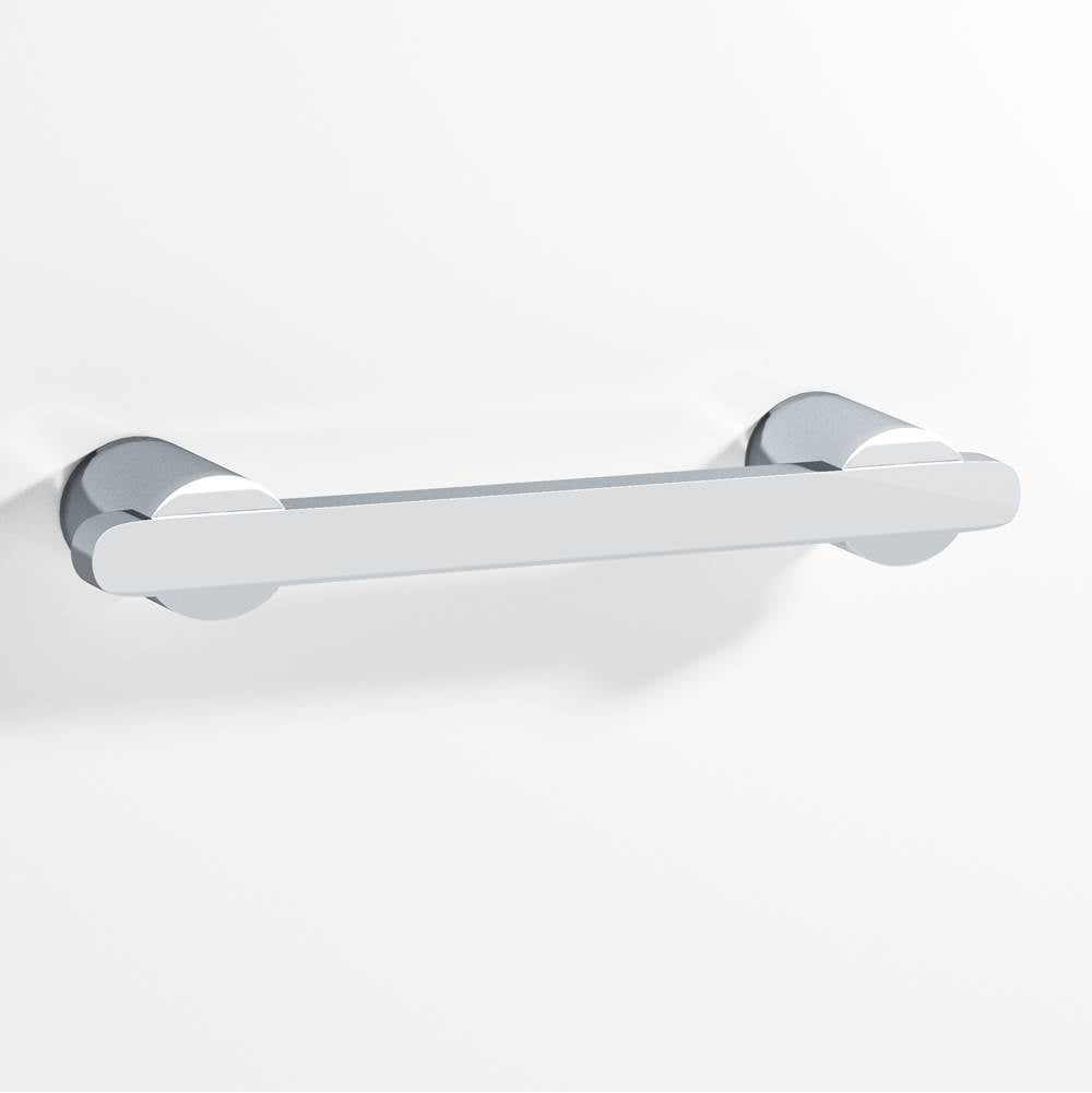 Colonial Bronze - 0.375 x 0.25'' diameter custom length Rectangular Pull partially encapsulated by round posts hand finished in Polished Chrome and Polished Chrome - Polished Chrome,Polished Chrome