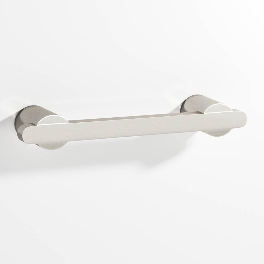 Colonial Bronze - 3'' center-to-center, 4.25'' overall, 0.375 x 0.25'' Rectangular Cabinet Pull partially encapsulated by round posts hand finished in Satin Nickel and Satin Nickel - Satin Nickel,Satin Nickel
