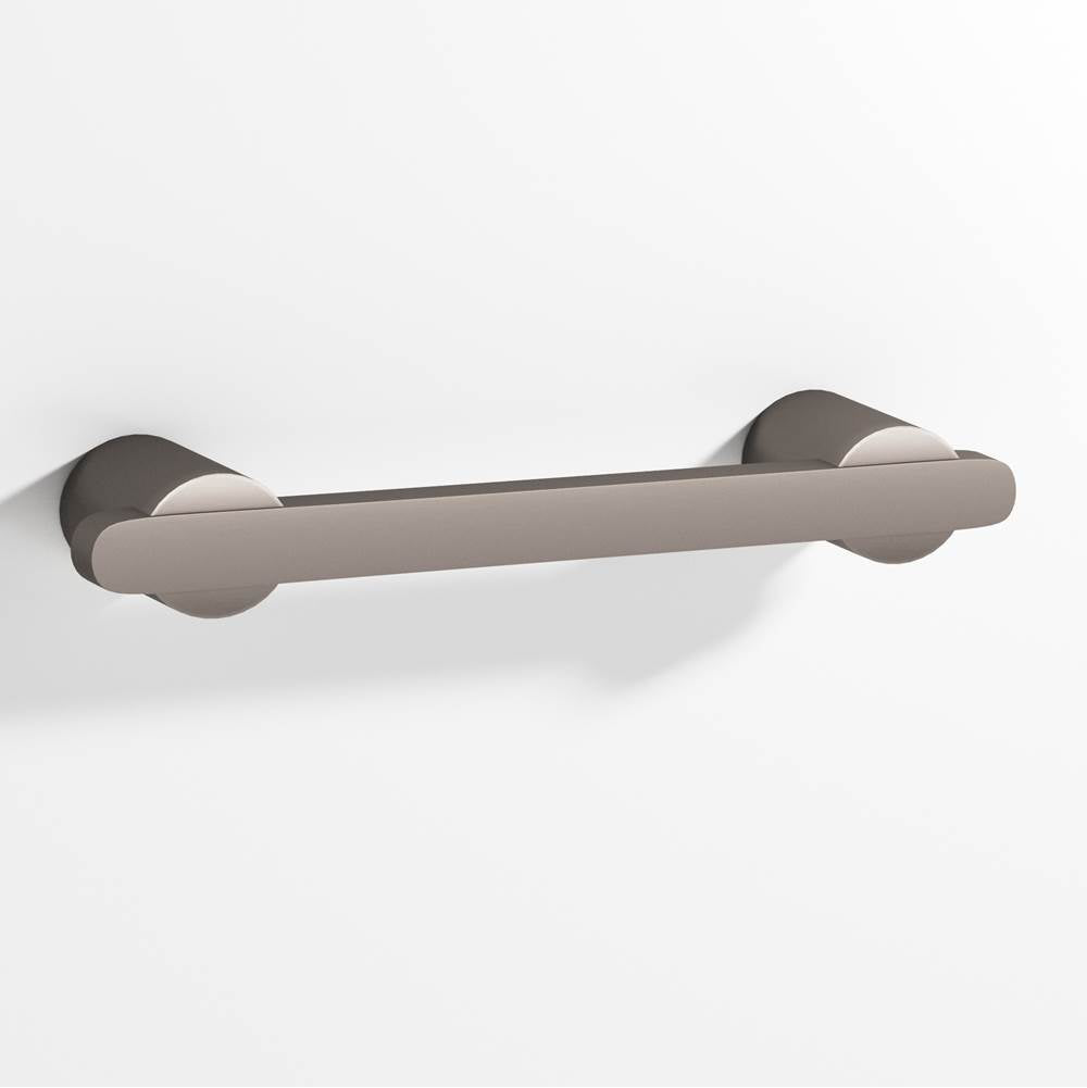 Colonial Bronze - 4'' center-to-center, 5.25'' overall, 0.375 x 0.25'' Rectangular Cabinet Pull partially encapsulated by round posts hand finished in Pewter and Pewter - Pewter,Pewter