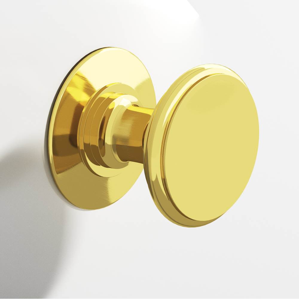 Colonial Bronze - 1.25'' diameter Round Cabinet Knob, Back-to-Back Shower Door Knob Kit hand finished in French Gold - French Gold