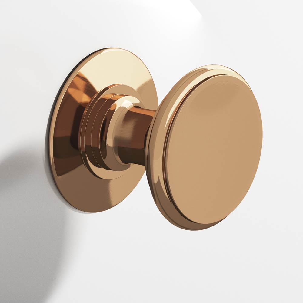 Colonial Bronze - 1.25'' diameter Round Cabinet Knob, Back-to-Back Shower Door Knob Kit hand finished in Polished Bronze - Polished Bronze