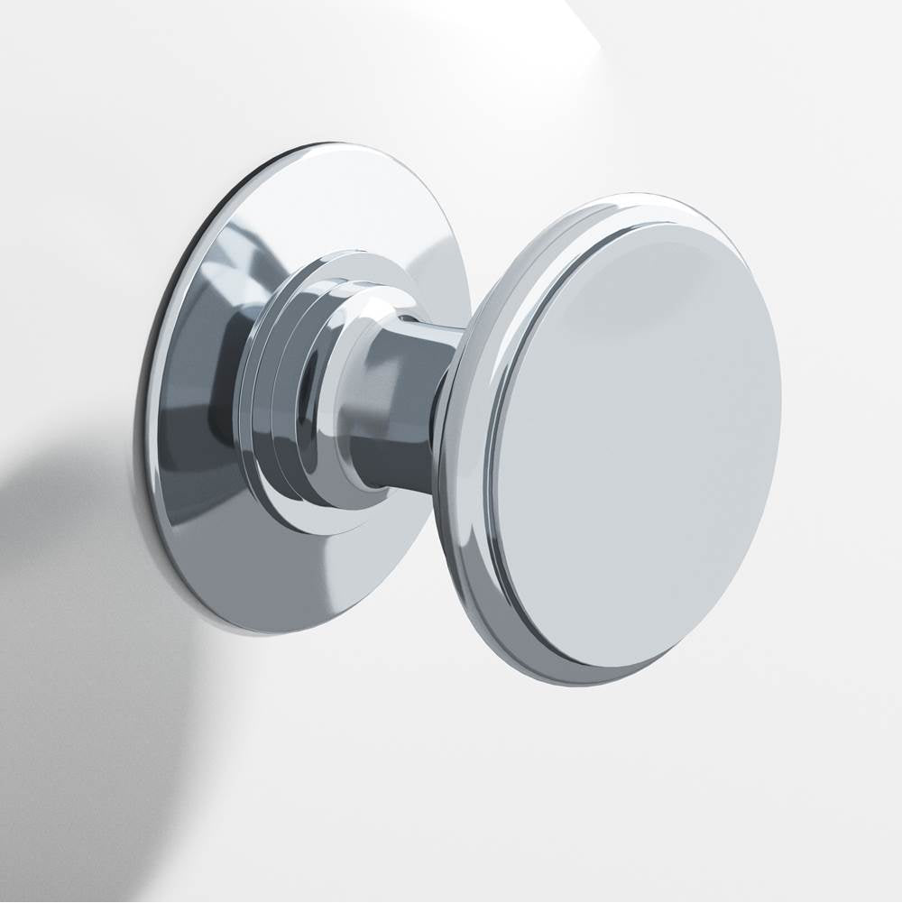 Colonial Bronze - 1.25'' diameter Round Cabinet Knob, Back-to-Back Shower Door Knob Kit hand finished in Polished Chrome - Polished Chrome