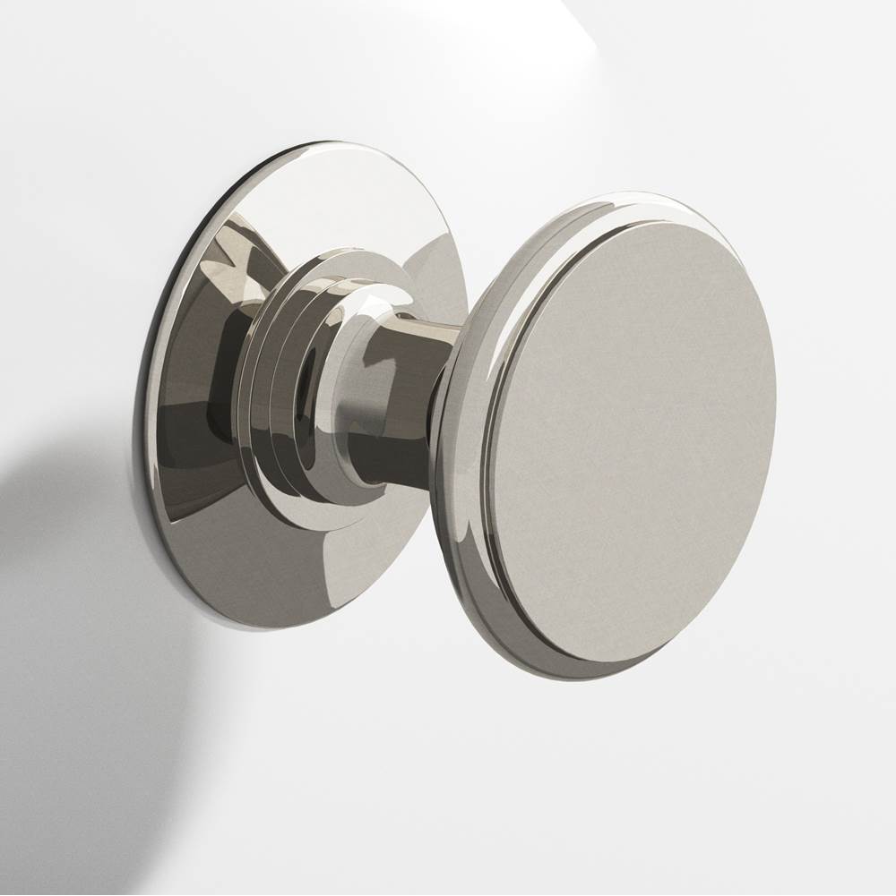 Colonial Bronze - 1.25'' diameter Round Cabinet Knob, Back-to-Back Shower Door Knob Kit hand finished in Nickel Stainless - Nickel Stainless