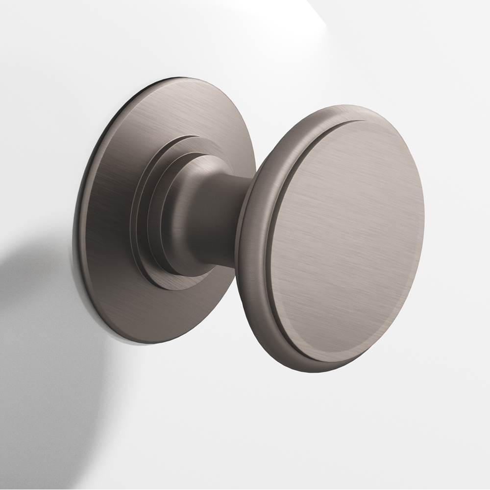Colonial Bronze - 1.25'' diameter Round Cabinet Knob, Back-to-Back Shower Door Knob Kit hand finished in Pewter - Pewter