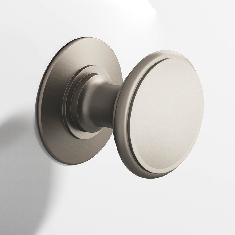 Colonial Bronze - 1.25'' diameter Round Cabinet Knob, Back-to-Back Shower Door Knob Kit hand finished in Matte Pewter - Matte Pewter