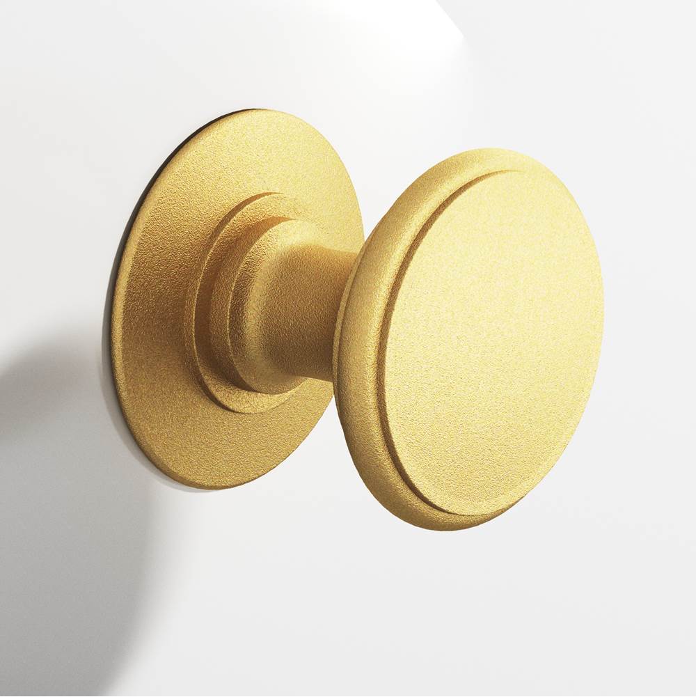 Colonial Bronze - 1.25'' diameter Round Cabinet Knob, Back-to-Back Shower Door Knob Kit hand finished in Frost Brass - Frost Brass