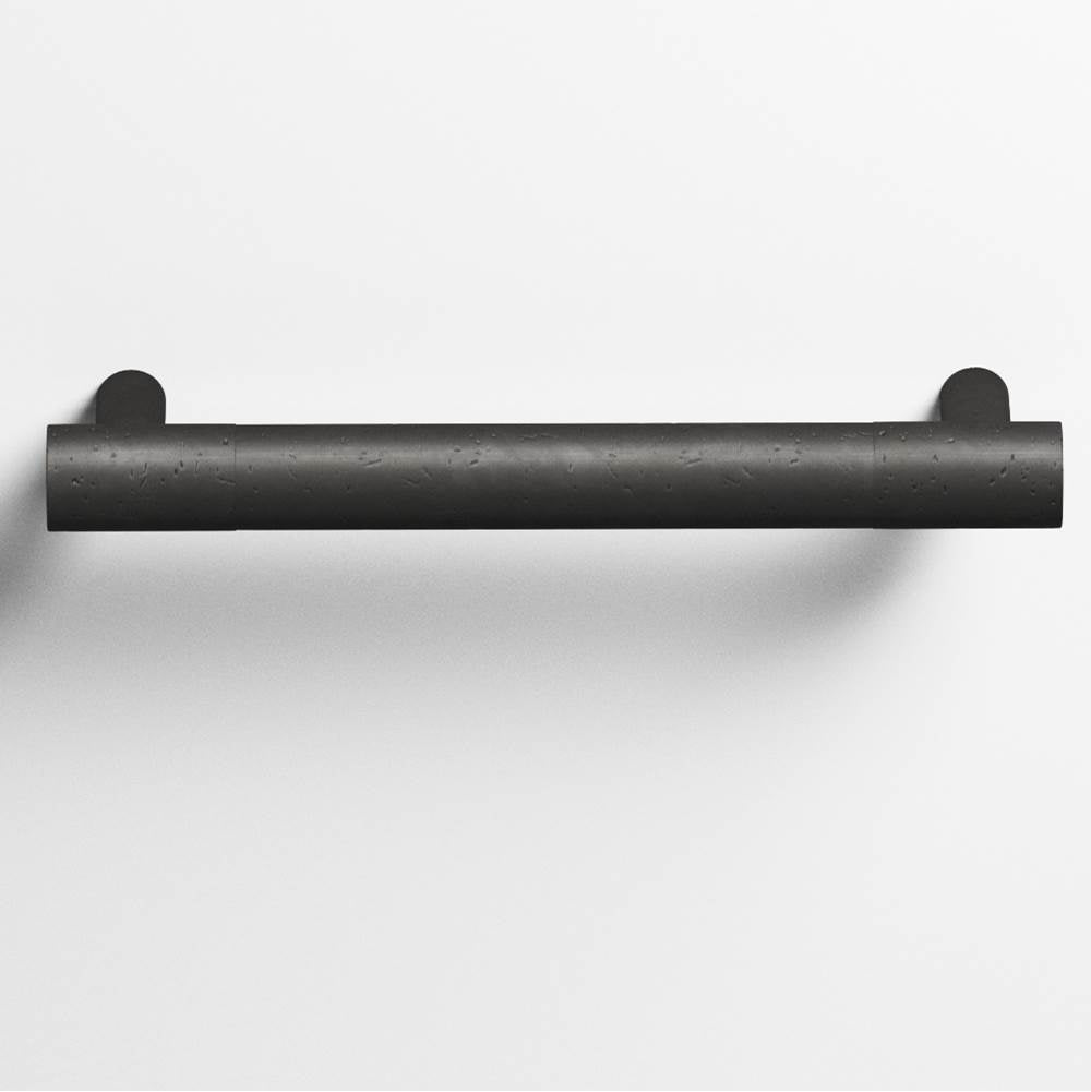 Colonial Bronze - 8'' center-to-center, 9'' overall, 0.625'' diameter Round Cabinet Pull, Appliance Pull, Door Pull with straight posts hand finished in Distressed Satin Black and Distressed Satin Black - Distressed Satin Black,Distressed Satin Black
