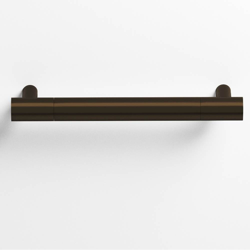 Colonial Bronze - 0.75'' diameter custom length Round Pull with straight posts hand finished in Oil Rubbed Bronze and Oil Rubbed Bronze - Oil Rubbed Bronze,Oil Rubbed Bronze