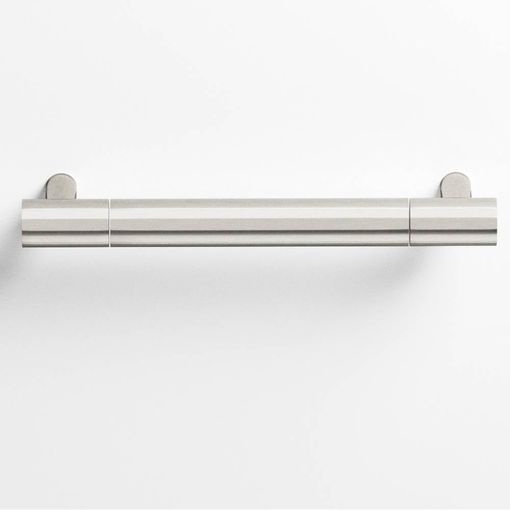 Colonial Bronze - 6'' center-to-center, 7'' overall, 0.75'' diameter Round Cabinet Pull, Door Pull, Shower Door Pull with straight posts hand finished in Satin Nickel and Satin Nickel - Satin Nickel,Satin Nickel