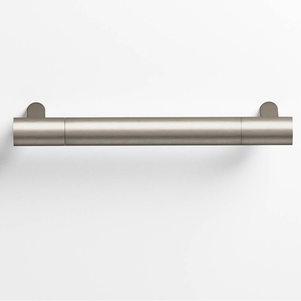 Colonial Bronze - 1'' diameter custom length Round Pull with straight posts hand finished in Matte Pewter and Matte Pewter - Matte Pewter,Matte Pewter