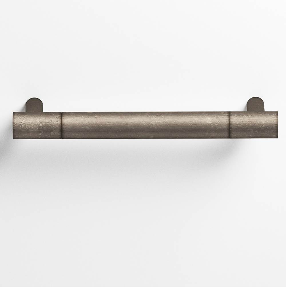 Colonial Bronze - 12'' center-to-center, 13'' overall, 0.75'' diameter Round Cabinet Pull, Appliance Pull, Door Pull, Shower Door Pull with straight posts hand finished in Distressed Pewter and Distressed Pewter - Distressed Pewter,Distressed Pewter