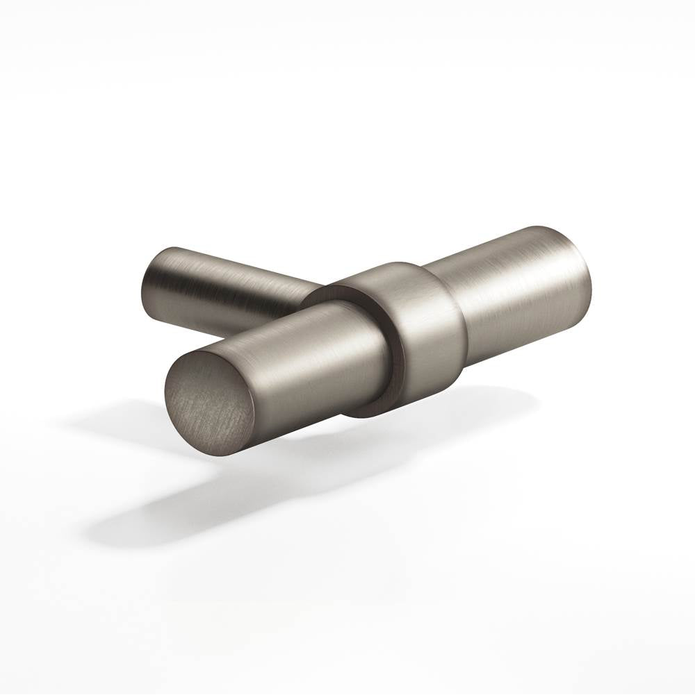 Colonial Bronze - 2'' overall, 0.46875'' diameter Round, collared T Cabinet Knob with straight post hand finished in Matte Pewter and Matte Pewter - Matte Pewter,Matte Pewter