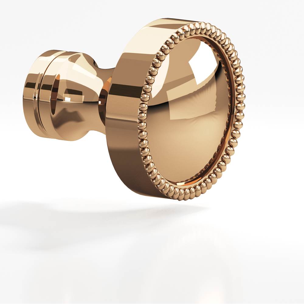 Colonial Bronze - 1.25'' diameter Round, beaded Cabinet Knob, Back-to-Back Shower Door Knob Kit hand finished in Polished Bronze and Polished Bronze - Polished Bronze,Polished Bronze
