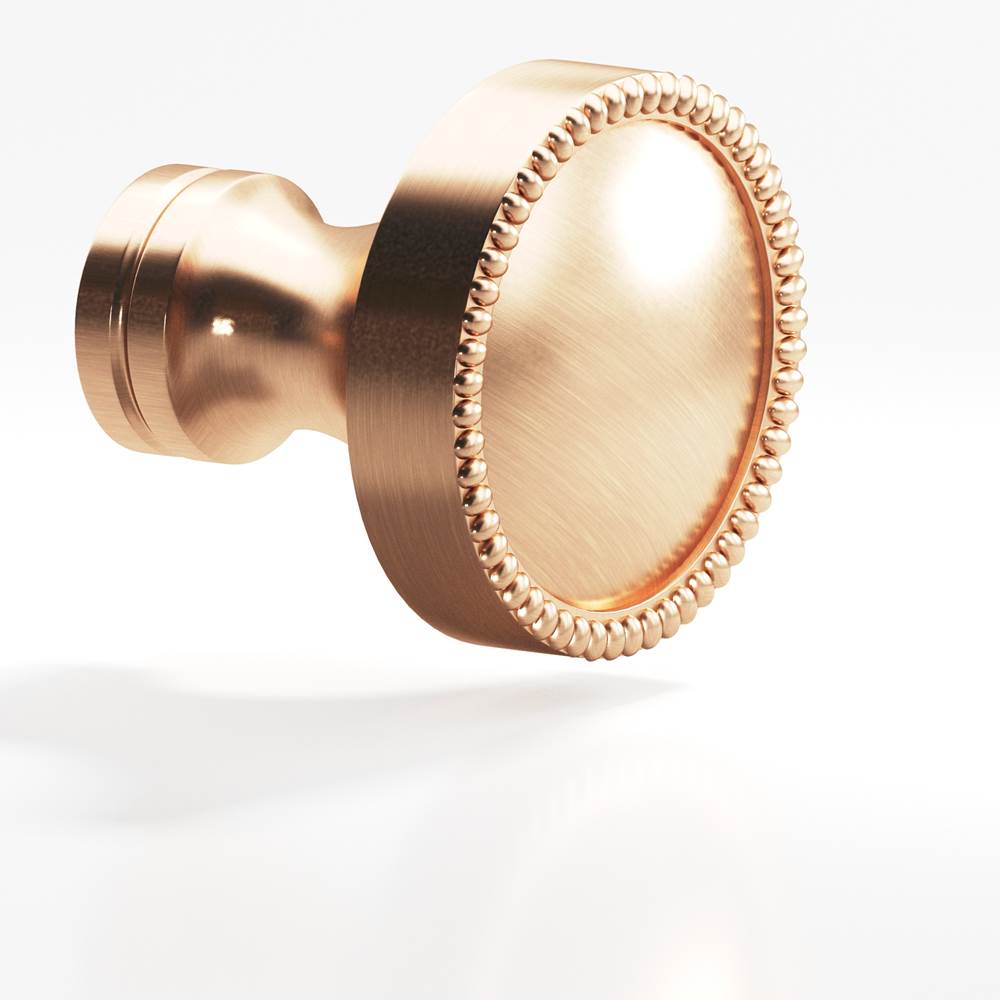 Colonial Bronze - 1.25'' diameter Round, beaded Cabinet Knob, Back-to-Back Shower Door Knob Kit hand finished in Satin Bronze and Satin Bronze - Satin Bronze,Satin Bronze
