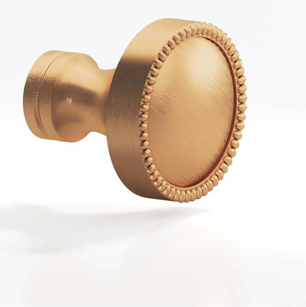 Colonial Bronze - 1.25'' diameter Round, beaded Cabinet Knob, Back-to-Back Shower Door Knob Kit hand finished in Matte Satin Bronze and Matte Satin Bronze - Matte Satin Bronze,Matte Satin Bronze